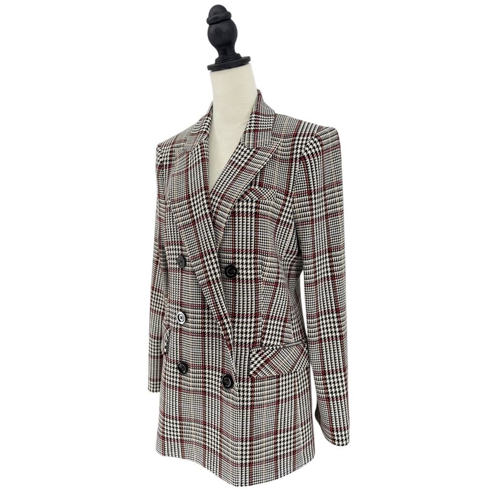 Veronica Beard Ellette Dickey Jacket Black White Multi Plaid Blazer Size 10 - Picture 9 of 16